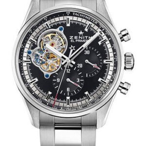 Zenith Chronomaster El Primero Open Watch - Steel - Black Dial - Stainless Steel Bracelet - 03.2040.4061/21.M2040