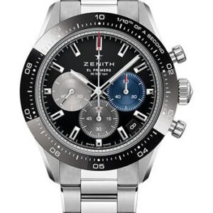 Zenith Chronomaster Sport Watch - Steel And Ceram - Black Dial - Steel Bracelet - 03.3100.3600/21.M3100