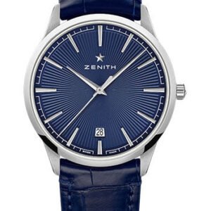 Zenith Elite Classic Watch - Steel - Blue Dial - Blue Alligator Strap - 03.3100.670/02.C922