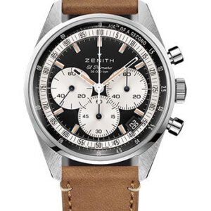 Zenith Chronomaster Original Watch - Steel - Black Matte Dial - Leather Strap - 03.3200.3600/21.C903