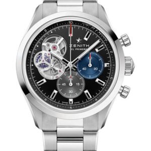 Zenith Chronomaster Open Watch - 39.5 mm Steel Case - Black Matte Dial - An Integrated Steel Bracelet - 03.3300.3604/21.M3300