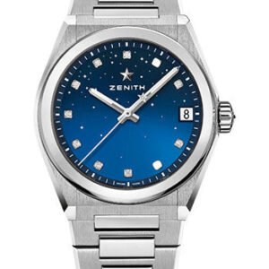 Zenith Defy Midnight Watch - Steel - Gradient Blue Dial - Metal Bracelet - 03.9200.670/01.MI001