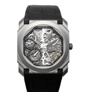 Bvlgari Octo Finissimo Extra Thin Manual-winding Skeleton Dial Titanium Men's Watch