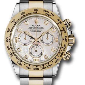 Rolex Yellow Rolesor Cosmograph Daytona 40 Watch - Mother-Of-Pearl Diamond Dial - 116503 md