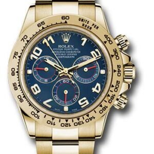 Rolex Yellow Gold Cosmograph Daytona 40 Watch - Blue Arabic Dial - 116508 bla