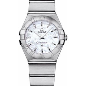 Omega Ladies Constellation Quartz Watch - 24 mm Brushed Steel Case - Mother-Of-Pearl Dial - 123.10.24.60.05.001