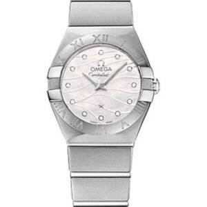 Omega Constellation Quartz Watch - 24 mm Steel Case - White Mother-Of-Pear Diamond Dial - 123.10.24.60.55.003
