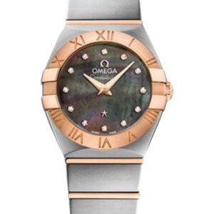 Omega Constellation Quartz Tahiti Watch - 24 mm Steel And Red Gold Case - Tahiti Mother-Of-Pearl Diamond Dial - 123.20.24.60.57.005