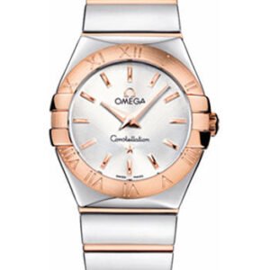 Omega Ladies Constellation Polished Quartz Watch - 27 mm Polished Steel And Red Gold Case - Silver Dial - Steel And Red Gold Bracelet - 123.20.27.60.02.003