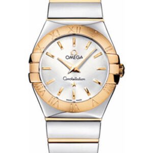 Omega Ladies Constellation Polished Quartz Watch - 27 mm Polished Steel And Yellow Gold Case - Silver Dial - Steel And Yellow Gold Bracelet - 123.20.27.60.02.004