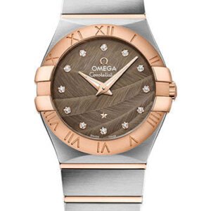 Omega Constellation Quartz - 27 mm Steel And Red Gold Case - Brown Dial - 123.20.27.60.63.003