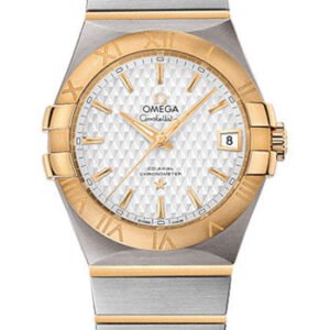 Omega Constellation Co-Axial Watch - 35 mm Steel Case - Yellow Gold Bezel - Silver Dial - Yellow Gold Bracelet - 123.20.35.20.02.006
