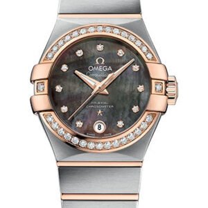 Omega Constellation Co-Axial Tahiti Watch - 27 mm Steel And Red Gold Case - Tahiti Mother-Of-Pearl Diamond Dial - 123.25.27.20.57.006