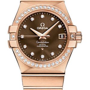 Omega Constellation Co-Axial Watch - 35 mm Red Gold Case - Diamond-Set Red Gold Bezel - Brown Diamond Dial - 123.55.35.20.63.001