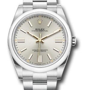 Rolex Oyster Perpetual 41 Watch - Domed Bezel - Silver Index Dial - Oyster Bracelet - 2020 Release - 124300 sio