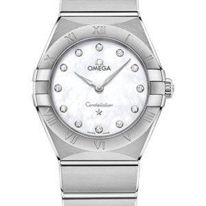Omega Constellation Manhattan Quartz Watch - 28 mm Steel Case - Mother-Of-Pearl Diamond Dial - 131.10.28.60.55.001