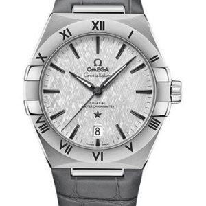 Omega Constellation OMEGA Co-Axial Master Chronometer - 39 mm Steel Case - Rhodium-Grey Dial - Grey Leather Strap - 131.13.39.20.06.001