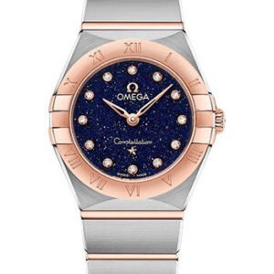 Omega Constellation Quartz - 25 mm Steel And Sedna Gold Case - Blue Glass Diamond Dial - 131.20.25.60.53.002