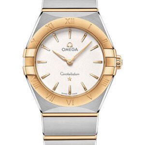 Omega Constellation Manhattan Quartz Watch - 28 mm Steel And Yellow Gold Case - Crystal White Silvery Dial - 131.20.28.60.02.002