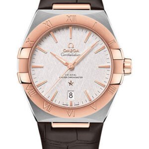Omega Constellation OMEGA Co-Axial Master Chronometer - 39 mm Steel And Sedna Gold Case - Silvery Dial - Brown Leather Strap - 131.23.39.20.02.001