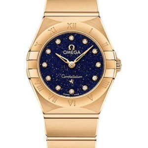 Omega Constellation Quartz - 25 mm Yellow Gold Case - Blue Glass Diamond Dial - 131.50.25.60.53.001