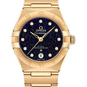 Omega Constellation Omega Co-Axial Master Chronometer - 29 mm Yellow Gold Case - Blue Glass Diamond Dial - 131.50.29.20.53.002