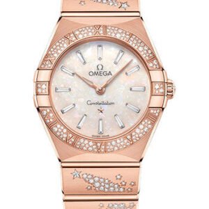 Omega Constellation Quartz - 28 mm Sedna Gold Case - Diamond Bezel - White Australiopal Diamond Dial - 131.55.28.60.99.001