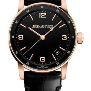 Audemars Piguet Code 11.59 by Audemars Piguet - Chronograph - 41mm Pink Case - Black Dial - Black Alligator Strap - 15210OR.OO.A002CR.01