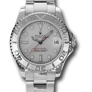 Rolex Steel and Platinum Yacht-Master 35 Watch - Platinum Dial - 168622