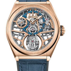 Zenith Defy Zero G Watch - Rose Gold - Openworked Dial - Black Rubber and Alligator Strap - 18.9000.8812/79.R584