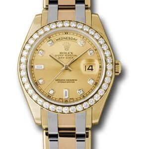 Rolex Yellow Gold Day-Date Special Edition 39 Watch - 40 Diamond Bezel - Champagne Diamond Dial - 18948tri chd