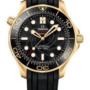 Omega Seamaster Diver 300M Omega Co-Axial Master Chronometer "James Bond" Limited Edition Set - 42 mm Yellow Gold Case - Black Dial - Black Rubber Strap Limited Edition of 257 - 210.62.42.20.01.001