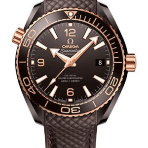 Omega Seamaster Planet Ocean 600M Co-Axial Master Chronometer Watch - 39.5 mm Brown Ceramic Case - Unidirectional Bezel - Brown Ceramic Dial - Quilted Brown Rubber Strap - 215.62.40.20.13.001