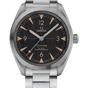 Omega Seamaster Railmaster Omega Co-Axial Master Chronometer Watch - 40 mm Steel Case - Vertically Brushed Black Dial - 220.10.40.20.01.001