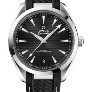 Omega Aqua Terra 150M Co-Axial Master Chronometer Watch - 41 mm Steel Case - Black Dial - Black Structured Rubber Strap - 220.12.41.21.01.001