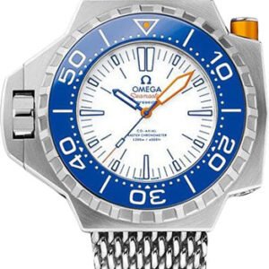 Omega Seamaster Ploprof 1200M Co-Axial Master Chronometer Watch - 55 x 48 mm Titanium Case - Bi-Directional Bezel - White Dial - An Additional Electric Blue Rubber Strap - 227.90.55.21.04.001