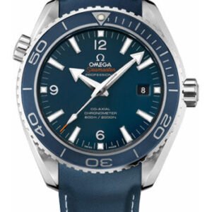 Omega Seamaster Planet Ocean Big Size Watch - 45.5 mm Titanium Liquidmetal Case - Blue Unidirectional Bezel - Blue Dial - Blue Rubber Strap - 232.92.46.21.03.001