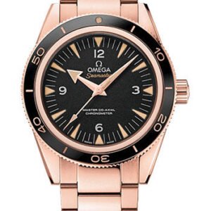 Omega Seamaster 300 Omega Master Co-Axial Watch - 41 mm Brushed And Polished Sedna Gold Case - Unidirectional Sedna Gold Bezel - Black Dial - 233.60.41.21.01.001