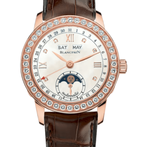 Blancpain Ladybird Quantieme Complet Diamond Red Gold Alligator Ladies Watch - 2360 2991A 55B