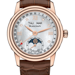 Blancpain Ladybird Quantieme Complet Mother of Pearl Red Gold Alligator Ladies Watch - 2360 3691A 55A