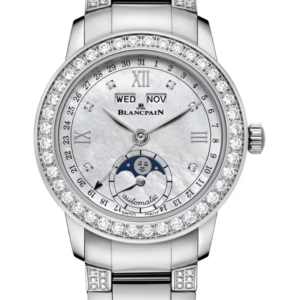 Blancpain Ladybird Quantieme Complet Mother of Pearl Steel Diamond Ladies Watch - 2360 4691A 87B