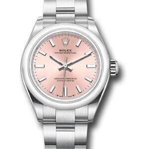 Rolex Oyster Perpetual 28 Watch - Domed Bezel - Pink Index Dial - Oyster Bracelet - 2020 Release - 276200 pio