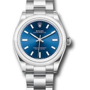 Rolex Oyster Perpetual 31 Watch - Domed Bezel - Blue Index Dial - Oyster Bracelet - 2020 Release - 277200 bluio