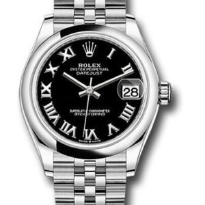Rolex Steel and White Gold Datejust 31 Watch - Domed Bezel - Black Roman Dial - Jubilee Bracelet - 2020 Release - 278240 bkrj