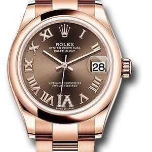 Rolex Everose Gold Datejust 31 Watch - Domed Bezel - Chocolate Diamond Six Dial - Oyster Bracelet - 278245 chodr6o