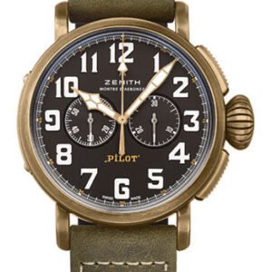 Zenith Pilot Type 20 Chronograph Extra Special Watch - Bronze - Black Dial - Green Oily Nubuck Strap - 29.2430.4069/21.C800