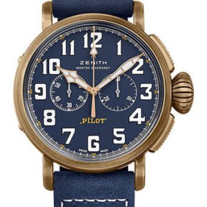 Zenith Pilot Type 20 Chronograph Extra Special Watch - Bronze - Blue Dial - Blue Oily Nubuck Strap - 29.2430.4069/57.C808