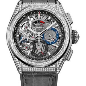 Zenith Defy El Primero 21 Watch - Titanium - Openworked Dial - Black Rubber and Alligator Strap - 32.9000.9004/78.R582