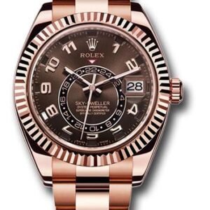 Rolex Everose Gold Sky-Dweller Watch - Chocolate Sunray Arabic Dial - Oyster Bracelet - 326935 cho
