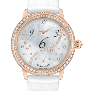 Blancpain Ladybird Heure Decentree Red Gold White Ostrich Ladies Watch - 3650A 3754 58B